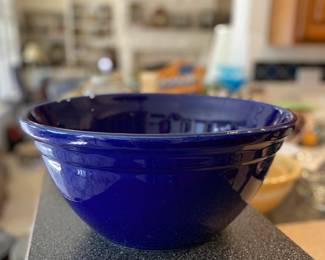 Dark blue McCoy 13 inch bowl. Estate sale price: $80