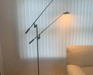 MCM Feather Black Postmodern Floor Lamp by Robert Sonneman for Kovacs
