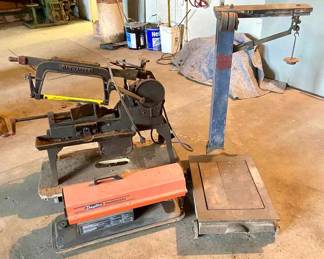 Saw Master Electric Saw, Vintage Scale,Dayton Electric Heater.