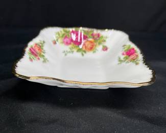 2 Square Sweet Meat Bowls Old Country Rose