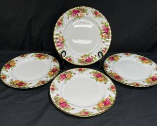 4 Old Country Rose Salad Plates