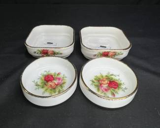 4 Small Round & Square Finger Bowls