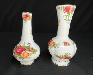 Old Country Rose 5" & 6" Bud Vases