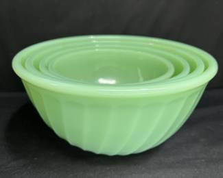 Set of 4 Jadeite Nesting Mixing Bowls