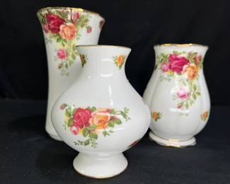 3 Royal Albert OCR Vases