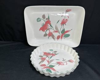 Mikasa Silk Flowers Baking Dish & Tart Pan
