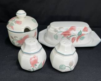 Mikasa S/P Shakers, Butter Dish, & Marmalade Jar