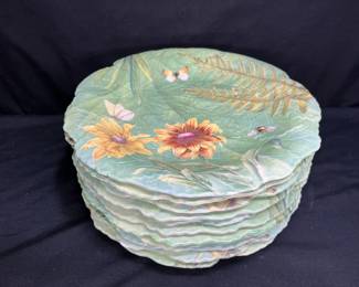 11 Floral Haven by Spode Sculpted Luncheon Plates