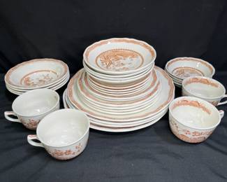 4 Place Setting Furnivals Quail Brown minus 2