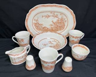 9 Piece Serving Set Furnivals Quail Brown