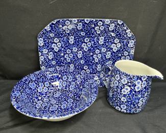 3 Calico Serving Pieces by Burleigh & Crownford