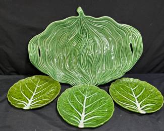 Pinheird Platter & 3 Leaf Plates