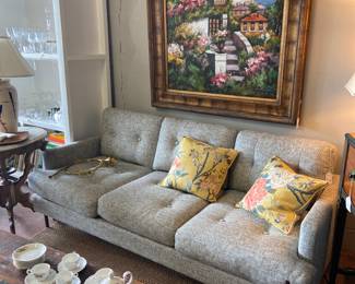 Mid Century Gray Sofa $800