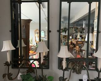 Wrought Iron Mirror and Sconce (Comes with electric cables to install). $785