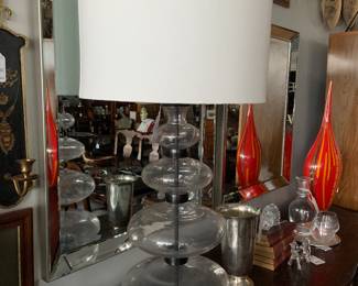 Glass Bubble Lamp with Shade $106