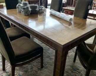 Set of Drexel Table with 3 leaves and 6 chairs $ 1600