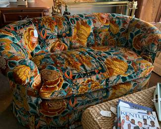 Upholstered Floral Velvet Loveseat $1350