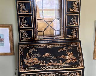Drexel et Cetera Chinoiserie lighted Secretary