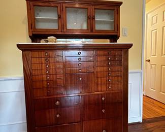 Antique Dental Furniture: Dental Supplies Drawer Cabinet