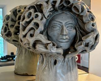 Tree / Garden Maiden Head Sculpture 