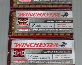 Winchester Varmint & Small Game .17 HMR Ammo, Approx 350 Rds, Local Pickup Only