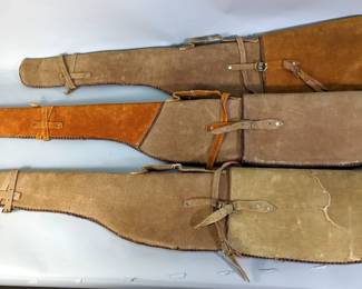 Suede Leather Soft Rifle Cases, Qty 3