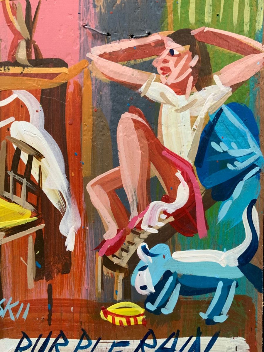 Abstract Acrylic Painting On Board
