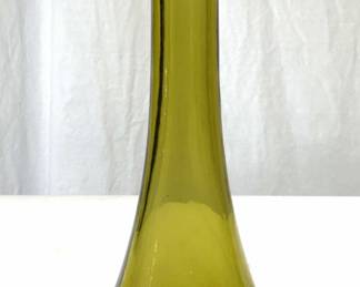 Vintage Art Glass Decanter W Stopper Olive
