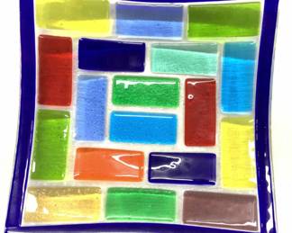 MCM Hand Blown Murano Colored Glass Bowl
