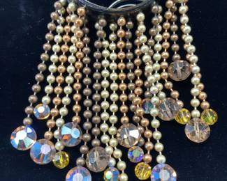 Hair Clip w Faux Pearl and Crystal Tassels, France
