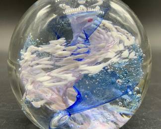 Art Glass Swirl Paperweight
