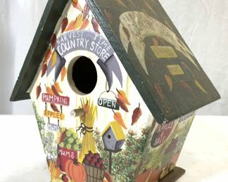 Vintage Hand Painted Wooden Birdhouse

