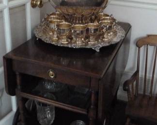 tea cart and punch bowl