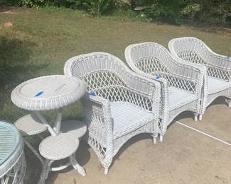 wicker chairs and tables