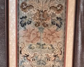 Chinese silk embroidery, "forbidden stitch", 24"x11,1/2".