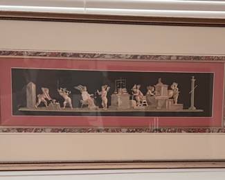 Victorian Litho. of Cherubs, 11x22 1/2".