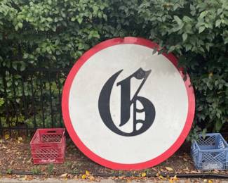 Old English letter "G". Old business sign made out of thick plastic. On of a kind!