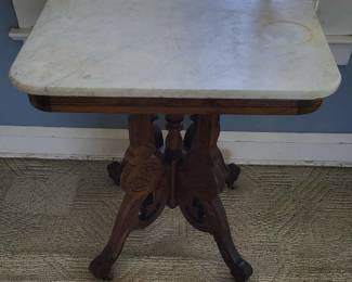 Antique Eastlake Victorian Marble Top Table