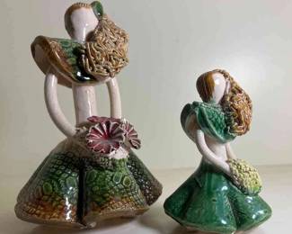 Clay Pottery Figures With Spaghetti Hair