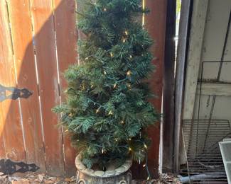 Faux Christmas Tree In Planter