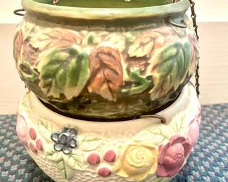 Lot Of 2 Roseville Hanging Pots