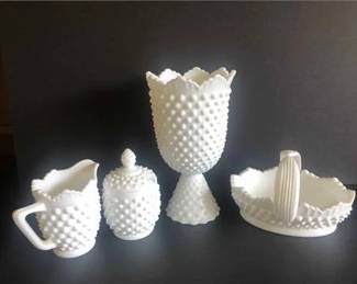 Hobnail Milk Glass Collection 