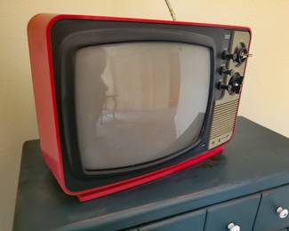 Vintage red TV