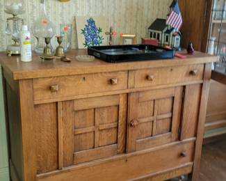 Antique oak server