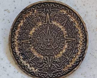 Sterling Mayan calendar pin