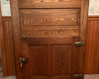 Antique ice chest, turned bar 