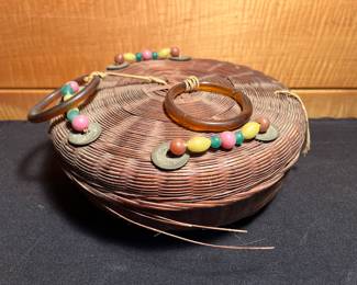 Beaded sewing basket 