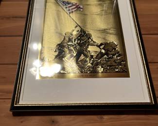 Cool Iwo Jima flag raising framed print 