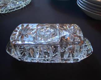 Anchor Hocking Star of David butter dish.