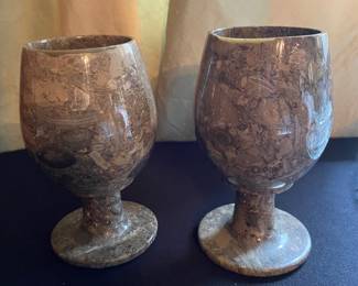 Vintage Jasper granite wine glasses.
